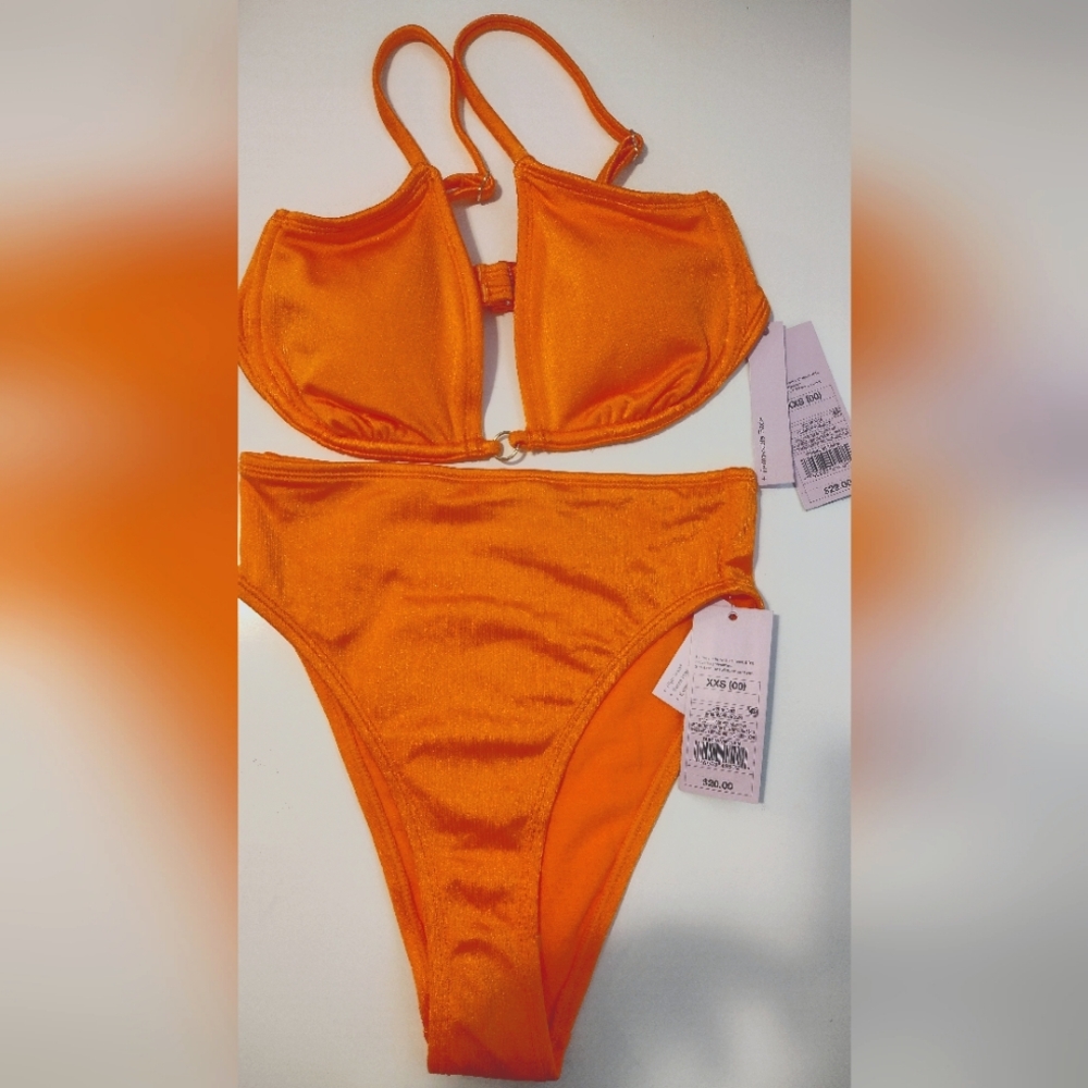 Orange bikini swim set
